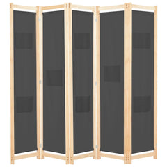vidaXL 5-Panel Room Divider 200x170x4 cm Fabric