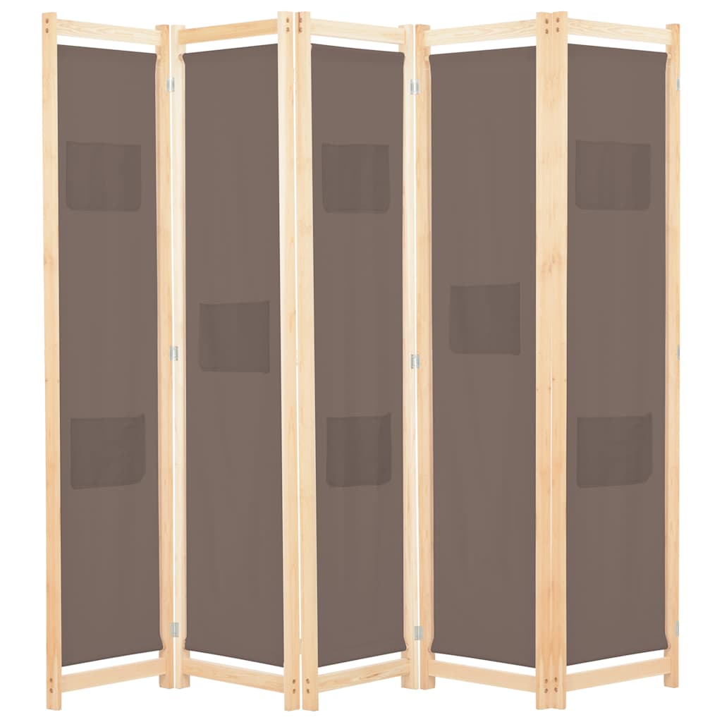 vidaXL 5-Panel Room Divider 200x170x4 cm Fabric