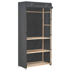 3-Tier Wardrobe 79x40x170 cm Fabric Grey