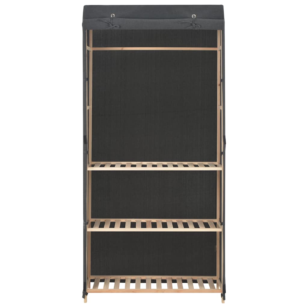 3-Tier Wardrobe 79x40x170 cm Fabric Grey