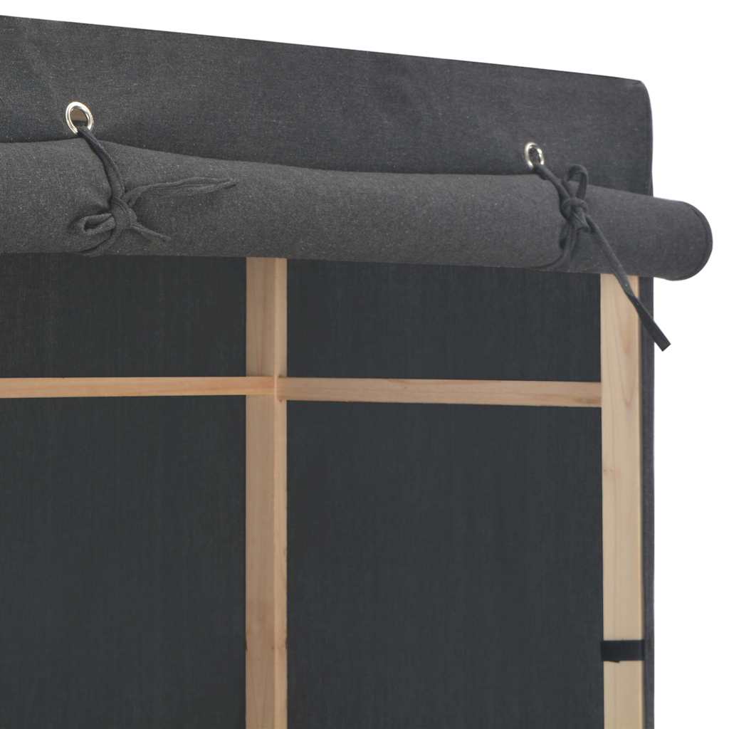 3-Tier Wardrobe 79x40x170 cm Fabric Grey