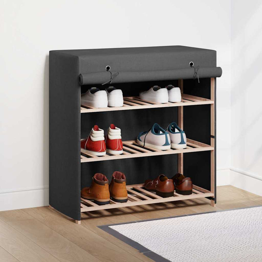 Shoe Cabinet with Cover 79x40x80 cm Fabric Grey