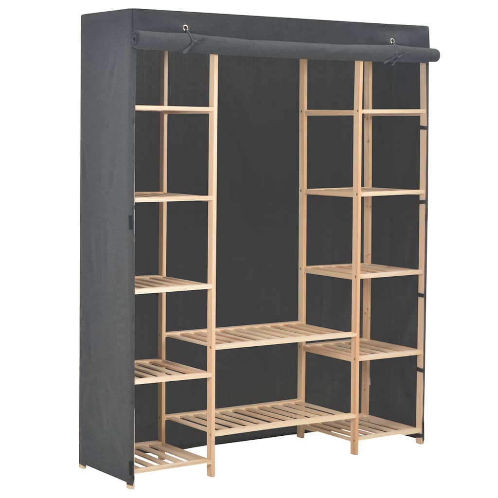 Wardrobe 135x40x170 cm Fabric Grey