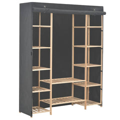 Wardrobe 135x40x170 cm Fabric Grey