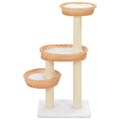 170727 vidaXL Cat Tree with Sisal Scratching Post Natural Willow Wood 3