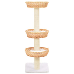 170727 vidaXL Cat Tree with Sisal Scratching Post Natural Willow Wood 2
