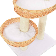 170727 vidaXL Cat Tree with Sisal Scratching Post Natural Willow Wood 4