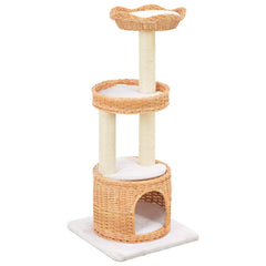 170728 vidaXL Cat Tree with Sisal Scratching Post Natural Willow Wood 1