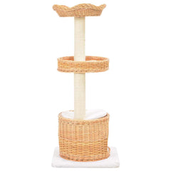 170728 vidaXL Cat Tree with Sisal Scratching Post Natural Willow Wood 3