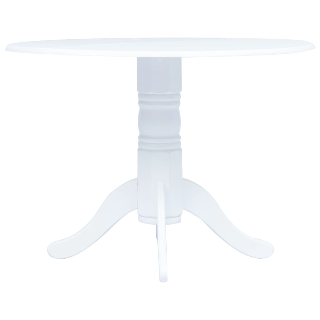 vidaXL Dining Table White 106 cm Solid Rubber Wood 1