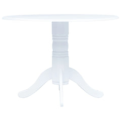 vidaXL Dining Table White 106 cm Solid Rubber Wood 1