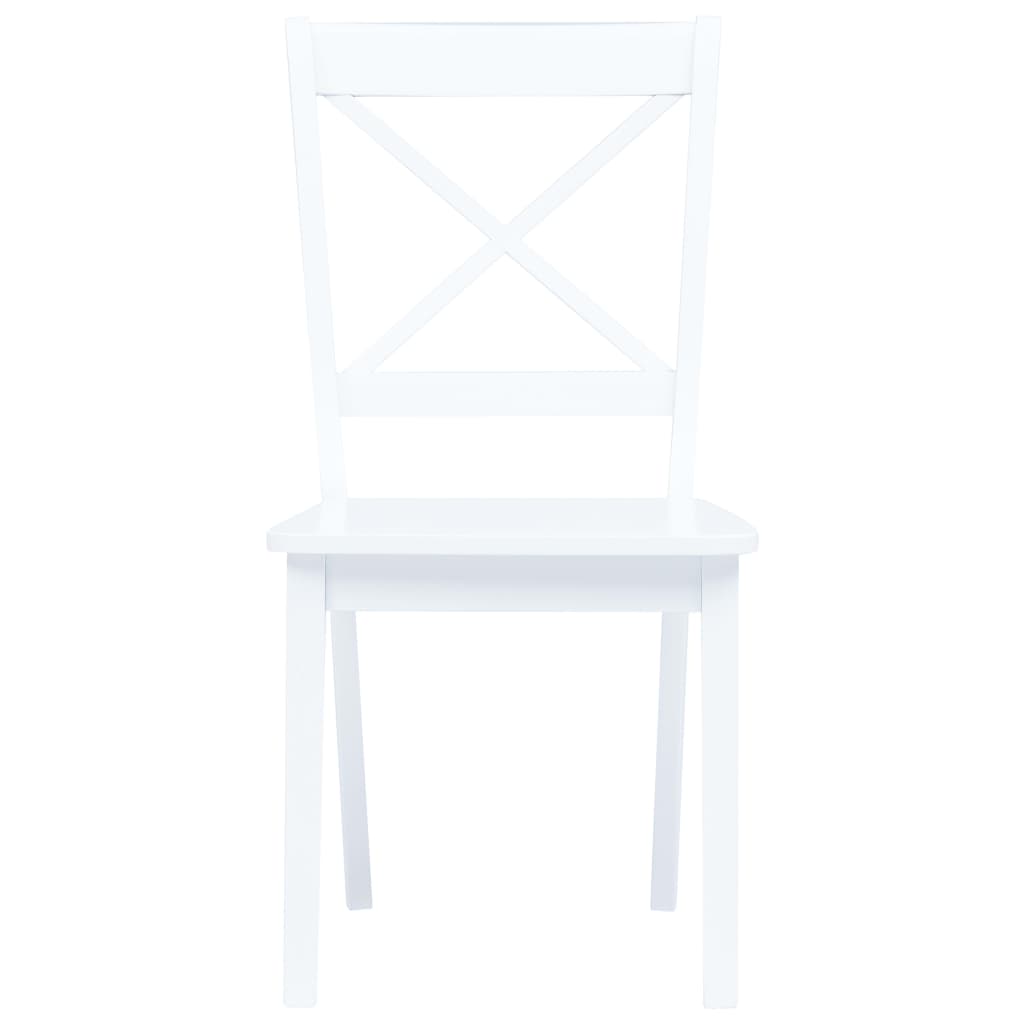 vidaXL Dining Chairs 2 pcs White Solid Rubber Wood 3
