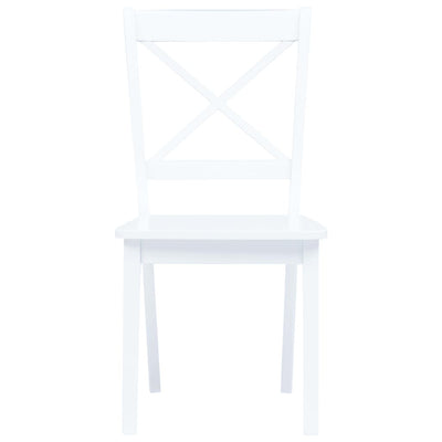 Dining Chairs 2 pcs White Solid Rubber Wood