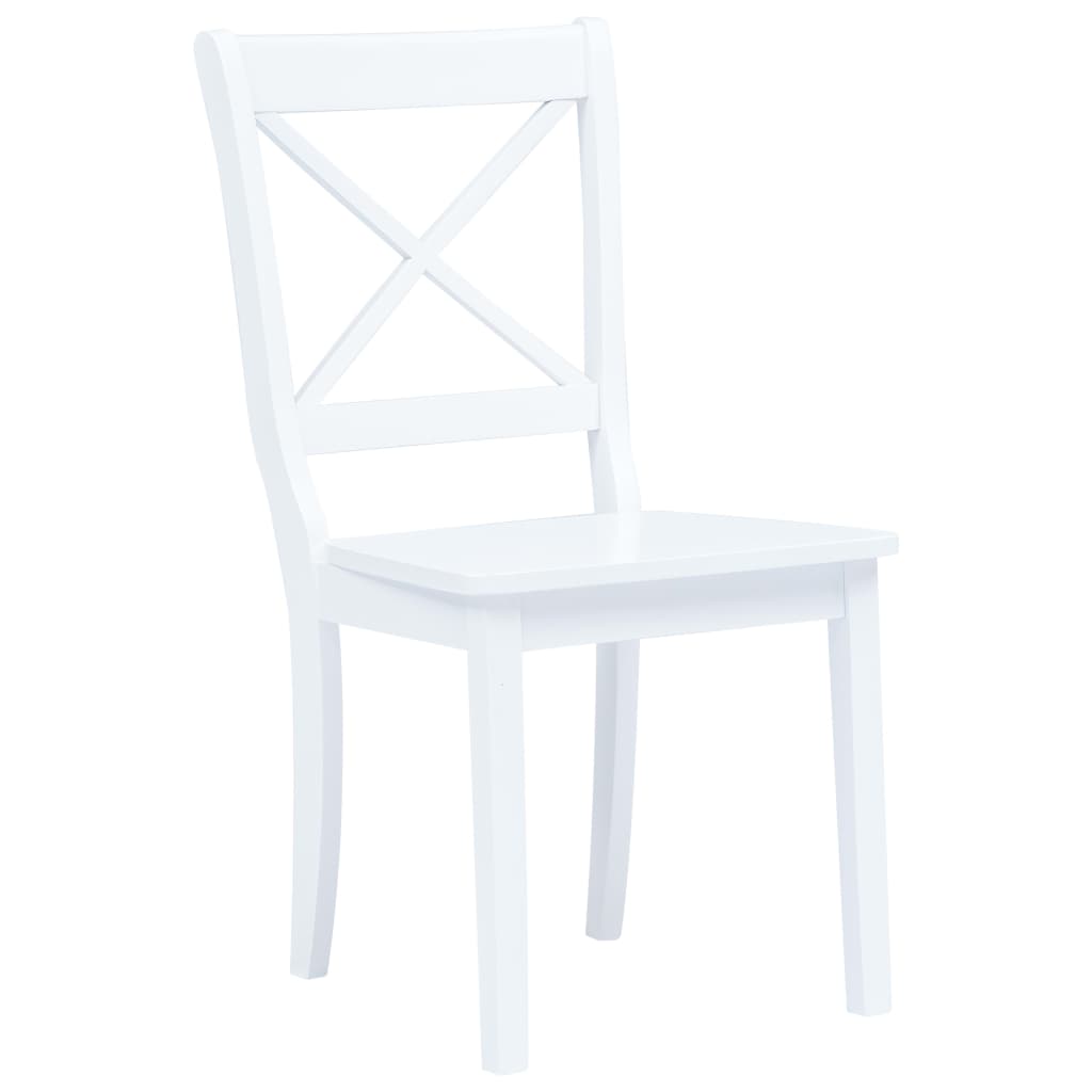 vidaXL Dining Chairs 4 pcs White Solid Rubber Wood 2