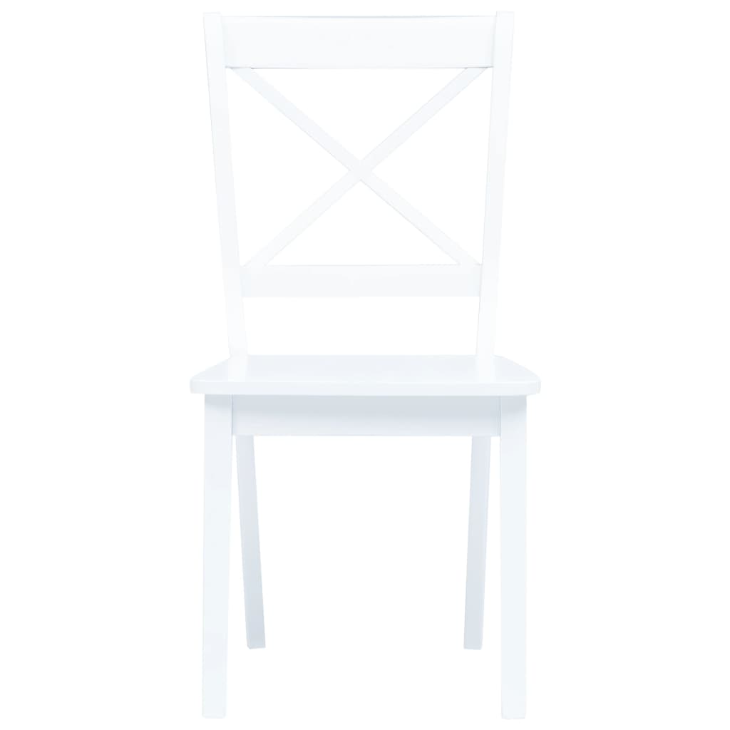 vidaXL Dining Chairs 4 pcs White Solid Rubber Wood 3