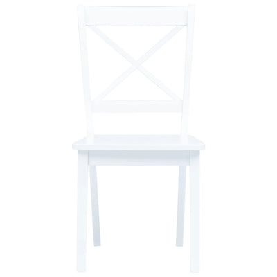 Dining Chairs 4 pcs White Solid Rubber Wood