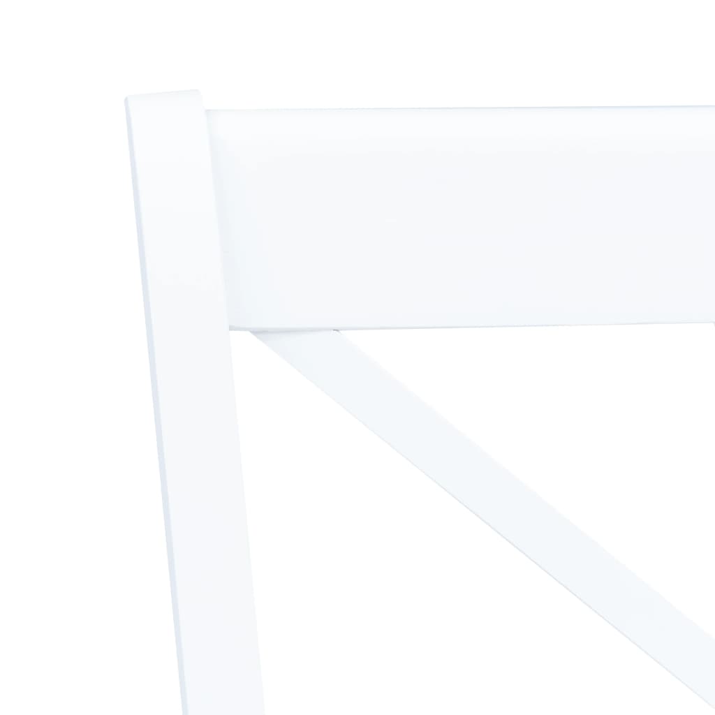 vidaXL Dining Chairs 4 pcs White Solid Rubber Wood 5