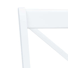 vidaXL Dining Chairs 4 pcs White and Light Wood Solid Rubber Wood 5