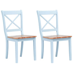 Dining Chairs Solid Rubber Wood in Grey and Natural