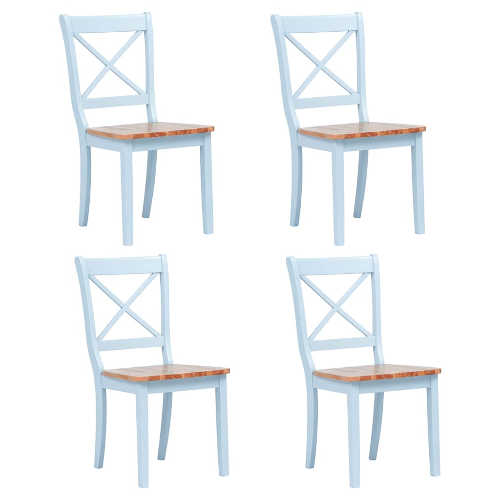 Dining Chairs Solid Rubber Wood in Grey and Natural