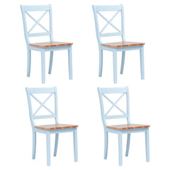 Dining Chairs Solid Rubber Wood in Grey and Natural