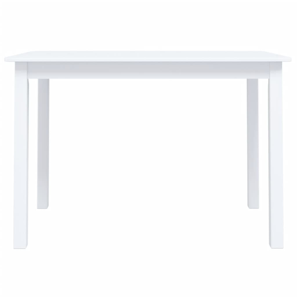vidaXL Dining Table | White | Solid rubber wood frame, MDF top | Medium 3
