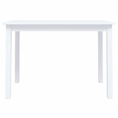 vidaXL Dining Table | White | Solid rubber wood frame, MDF top | Medium 3