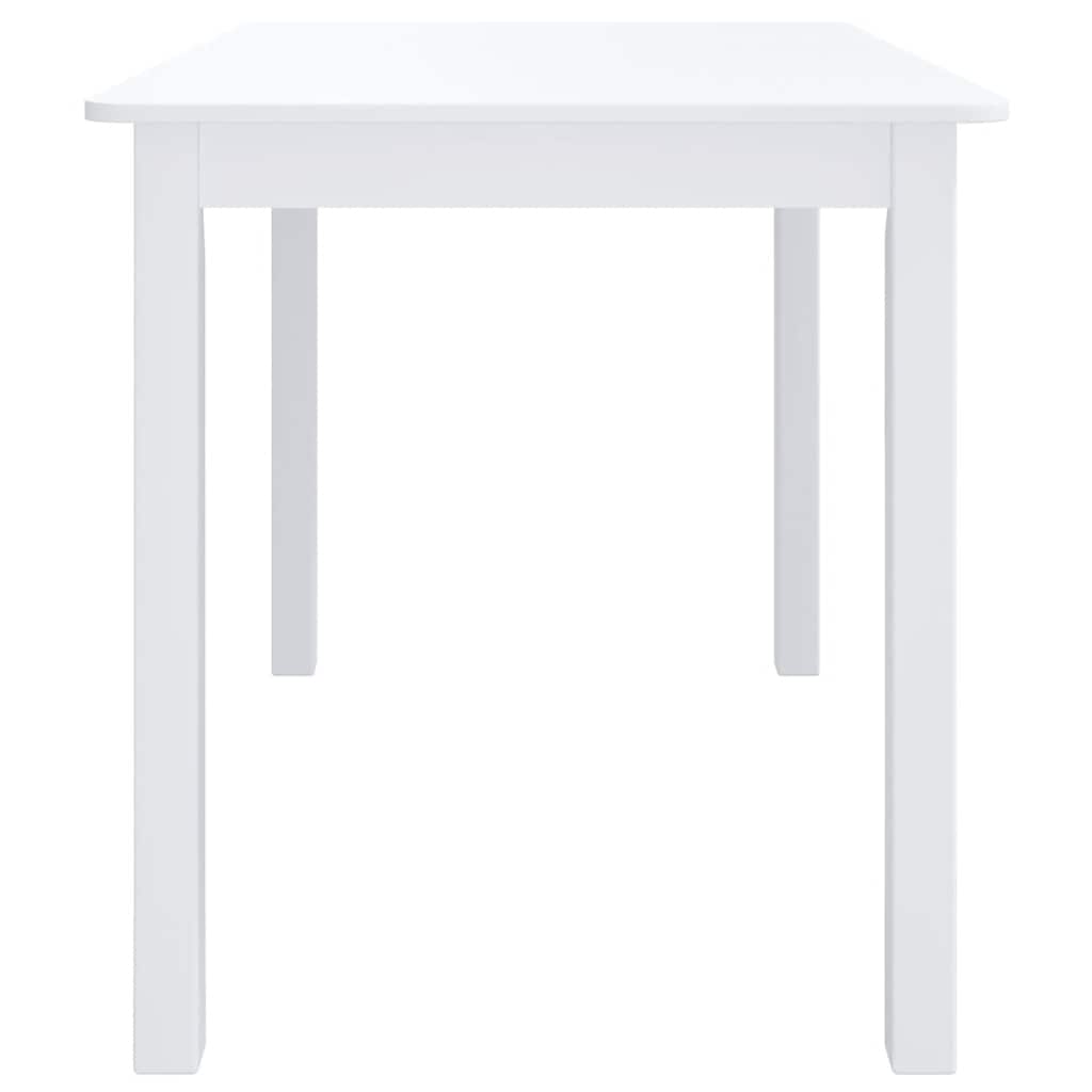 vidaXL Dining Table | White | Solid rubber wood frame, MDF top | Medium 4