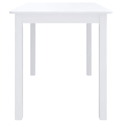 vidaXL Dining Table | White | Solid rubber wood frame, MDF top | Medium 4