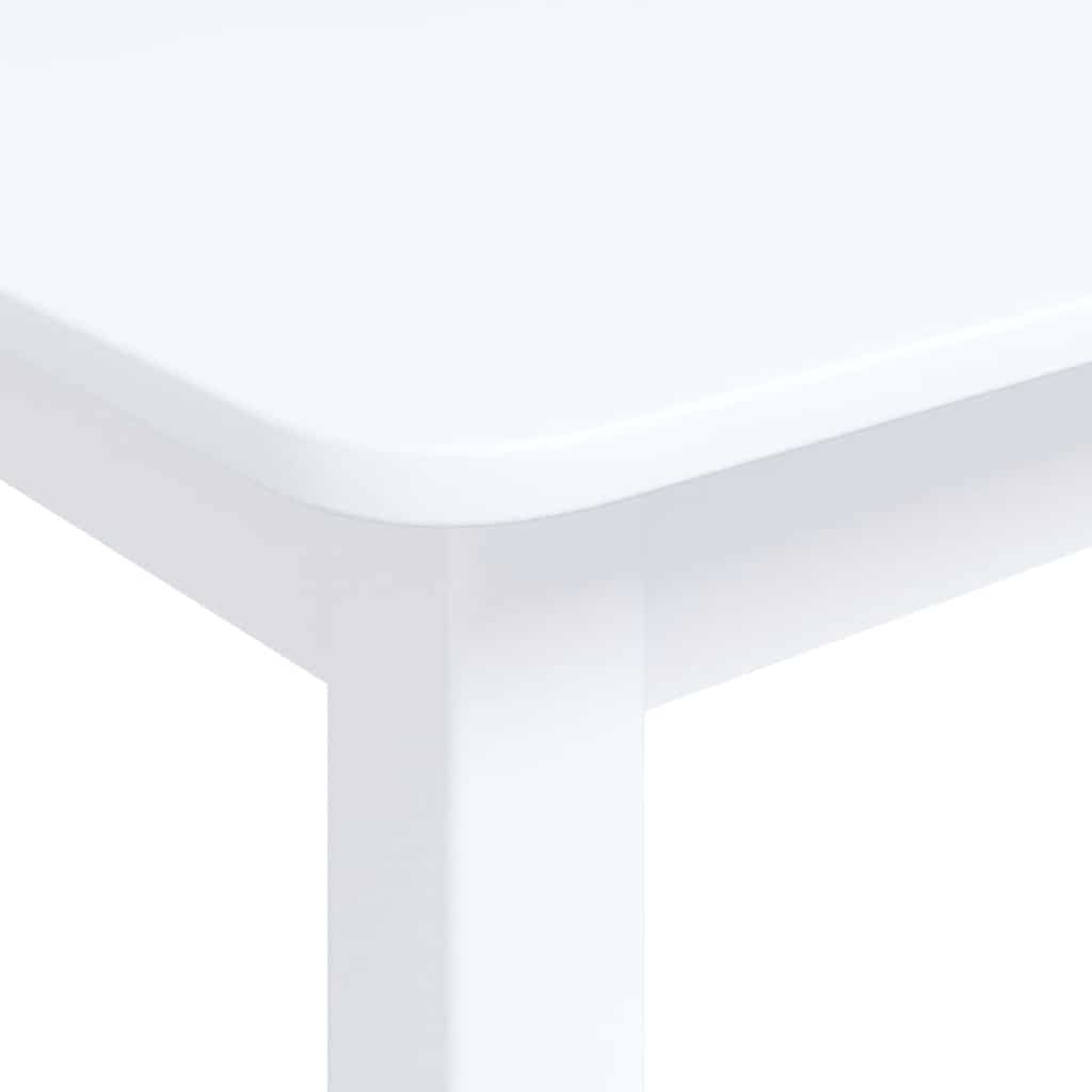 vidaXL Dining Table | White | Solid rubber wood frame, MDF top | Medium 5