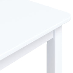 vidaXL Dining Table | White | Solid rubber wood frame, MDF top | Medium 6