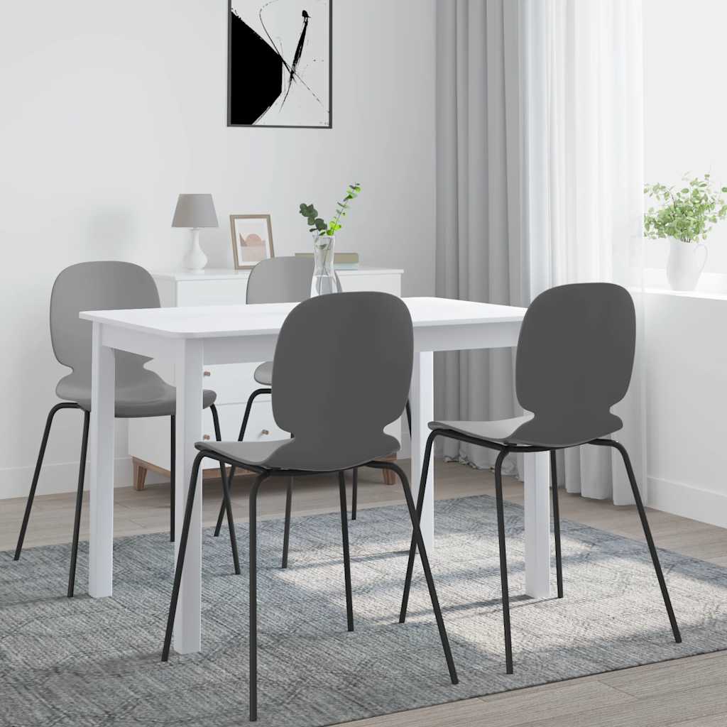 vidaXL Dining Table | White | Solid rubber wood frame, MDF top | Medium 1