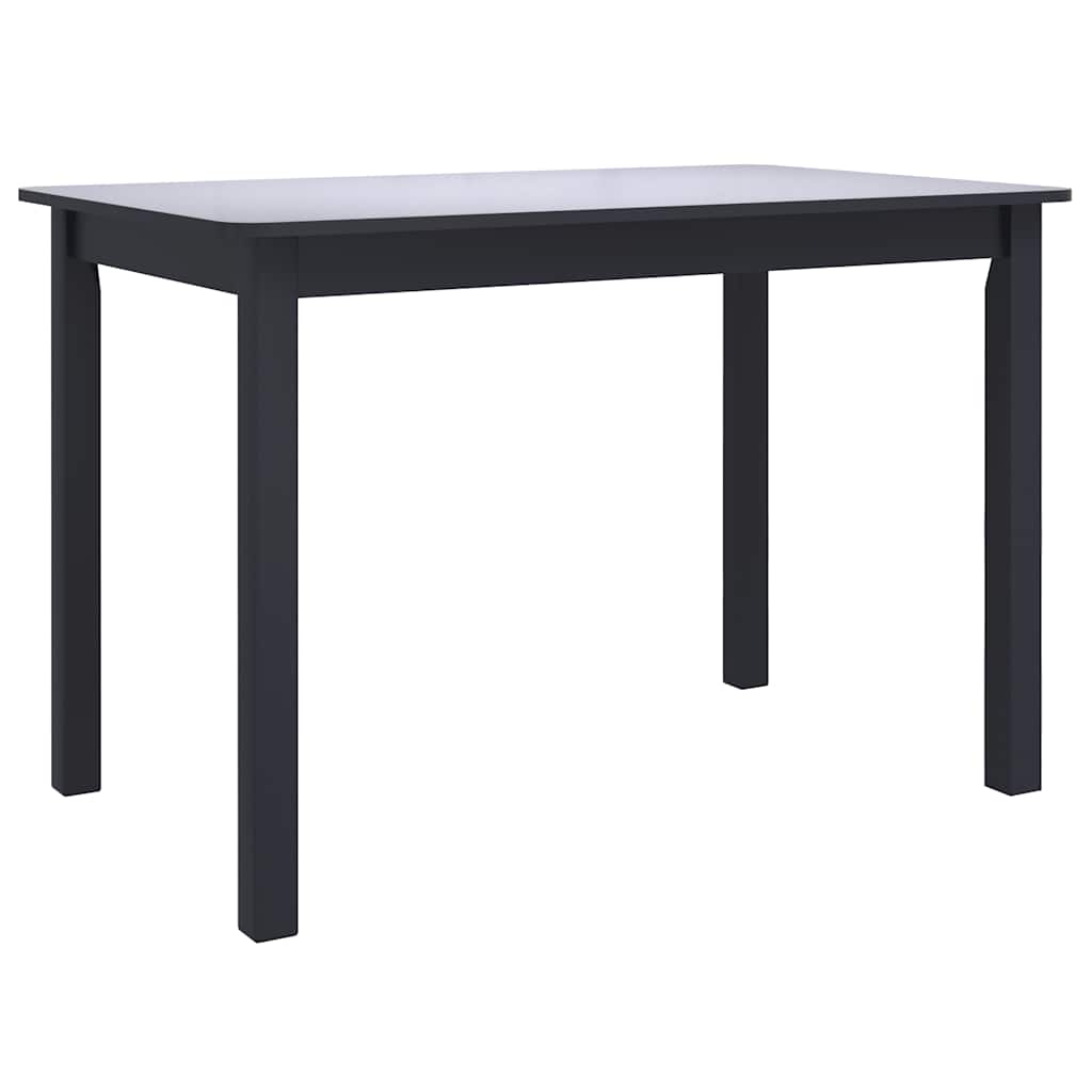 vidaXL Dining Table | Black | Solid rubber wood frame | 114x71x75 cm | Durable 2