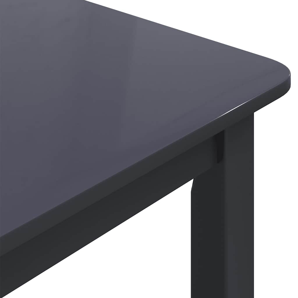 vidaXL Dining Table | Black | Solid rubber wood frame | 114x71x75 cm | Durable 6