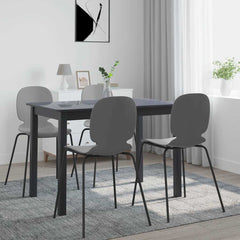 vidaXL Dining Table | Black | Solid rubber wood frame | 114x71x75 cm | Durable 1