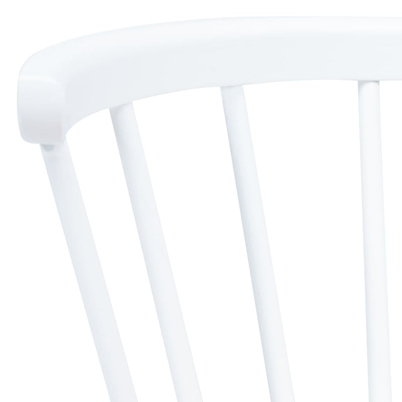 Dining Chairs 2 pcs White and Light Wood Solid Rubber Wood