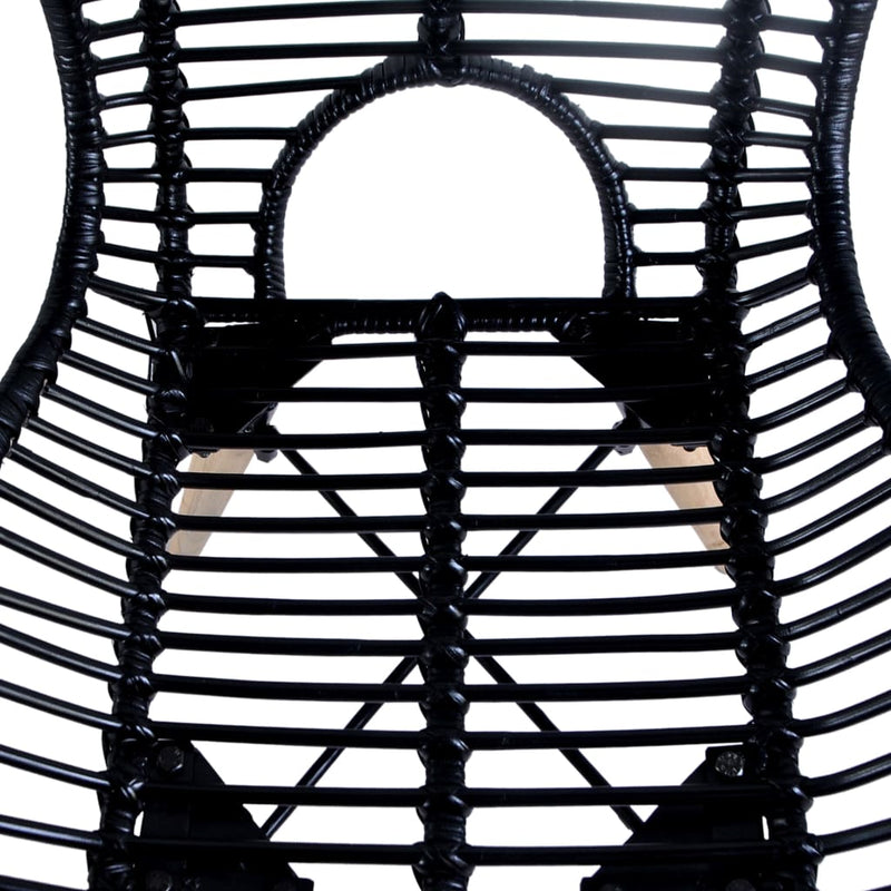 Dining Chairs 6 pcs Black Natural Rattan