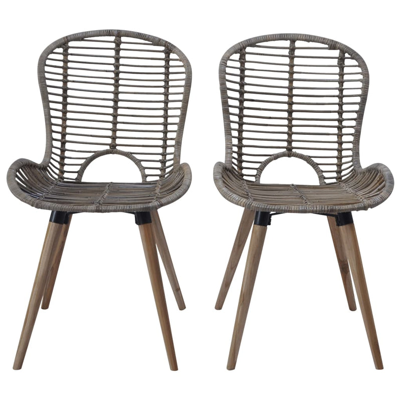 Dining Chairs 6 pcs Brown Natural Rattan