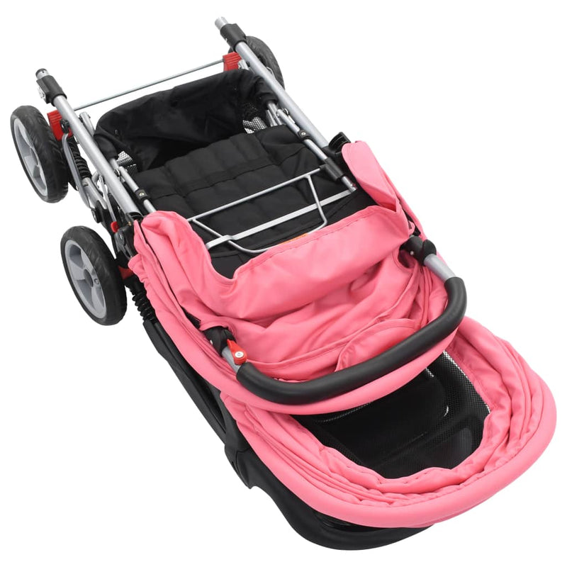 Tandem Stroller Pink and Black Steel