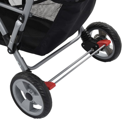 Tandem Stroller Pink and Black Steel