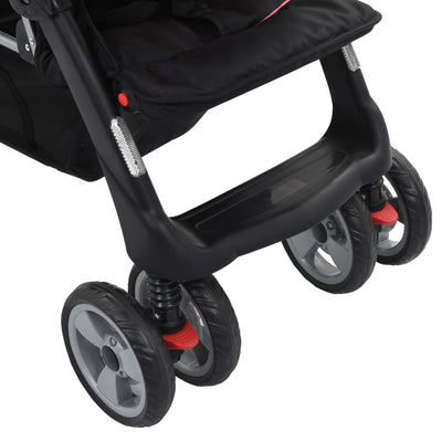 Tandem Stroller Pink and Black Steel