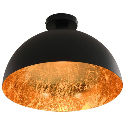 Ceiling Lamps 2 pcs Black and Gold Semi-spherical E27