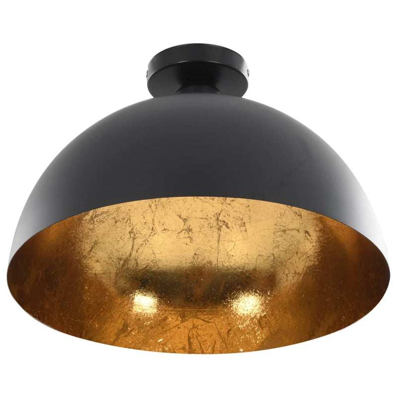 Ceiling Lamps 2 pcs Black and Gold Semi-spherical E27