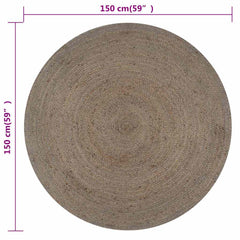 vidaXL Area Rug | Grey | Braided Jute | 150 cm Diameter | Durable | Area Rug 6