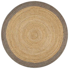vidaXL Area Rug | Natural and grey | Braided jute | 150 cm diameter | Durable 1