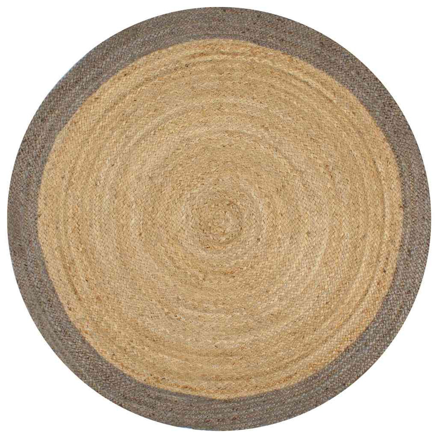 vidaXL Area Rug | Natural and grey | Braided jute | 150 cm diameter | Durable 1