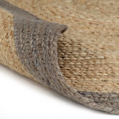 vidaXL Area Rug | Natural and grey | Braided jute | 150 cm diameter | Durable 2