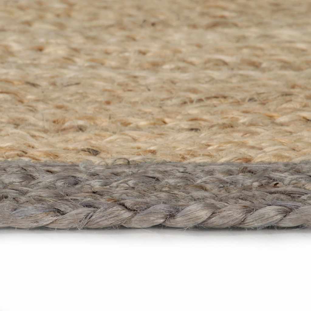 Handmade Rug Jute with Border Grey 150 cm