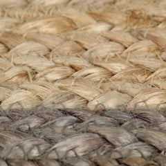 vidaXL Area Rug | Natural and grey | Braided jute | 150 cm diameter | Durable 5