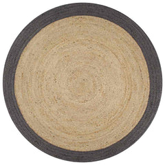 Handmade Rug Jute with Border Dark Grey 120 cm